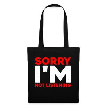 Désolé, je n’écoute pas 12 - Sac en tissu - noir - Devant