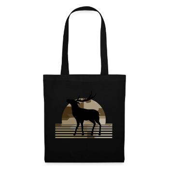 Cerf - Sac en tissu - noir - Devant