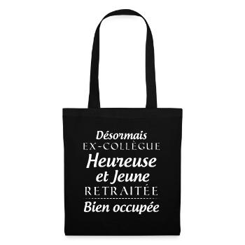 Ex-collègue jeune retraitée Cadeau Femme - Sac en tissu - noir - Devant