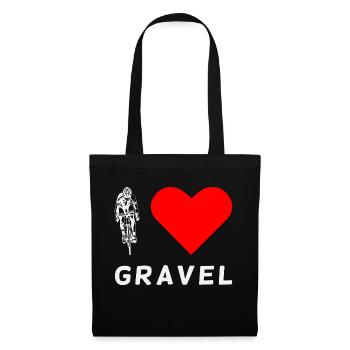 Gravel Bike Love Rennrad Fahrrad lustige Geschenk - Stoffbeutel - Schwarz - Vorne