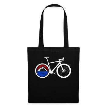 Gravel Bike Berg Rennrad Fahrrad lustiges Geschenk - Stoffbeutel - Schwarz - Vorne