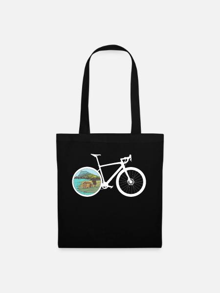 Gravel Bike See Rennrad Fahrrad lustige Geschenk - Stoffbeutel - Schwarz