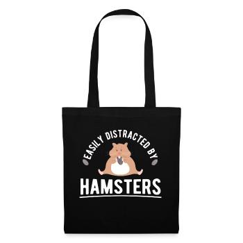 Nagetier Hamster - Stoffbeutel - Schwarz - Vorne