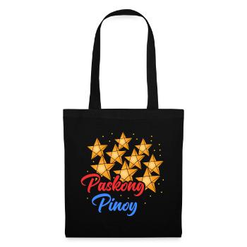 Paskong Pinoy Weihnachtsdesign für Filipinos - Stoffbeutel - Schwarz - Vorne