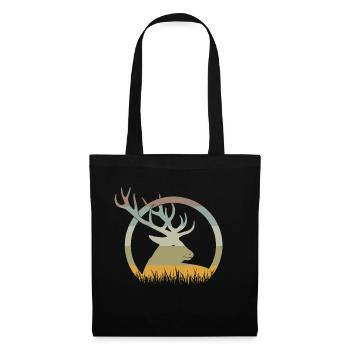 Cerf - Sac en tissu - noir - Devant