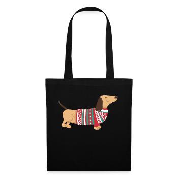 Funny Christmas Dachshund Christmas Dachshund Dog - Tote Bag - black - Front