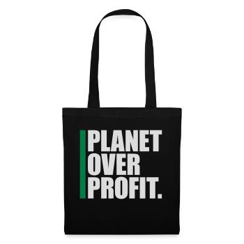 planet over profit quote - Tote Bag - black - Front