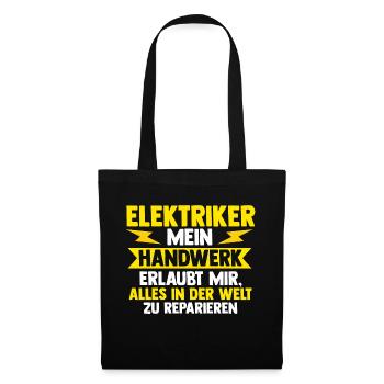 Elektroniker Beruf Elektromeister Geschenk - Stoffbeutel - Schwarz - Vorne