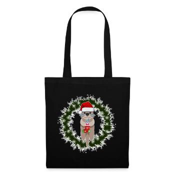 Noël des loutres - Chemises amusantes - Cadeau de l’Avent - Sac en tissu - noir - Devant