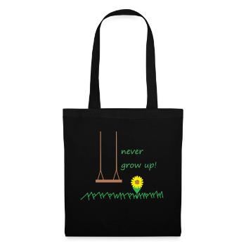 never grow up! - Stoffbeutel - Schwarz - Vorne