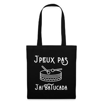 Batucada, joueur de batucada, percussion - Sac en tissu - noir - Devant