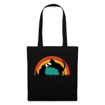 Cat Sunset Retro Vintage - Tote Bag - black - Front
