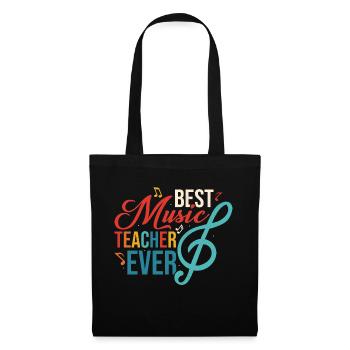 Best Music Teacher Ever Education Notes Instrument - Tote Bag - black - Front