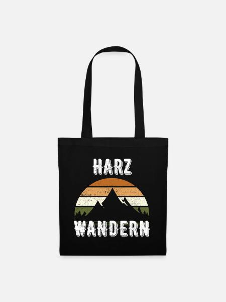 Harz Natur wandern Berge Geschenkidee - Stoffbeutel - Schwarz