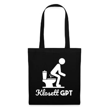 Klosett GPT Klo Toilette Geschenk - Stoffbeutel - Schwarz - Vorne