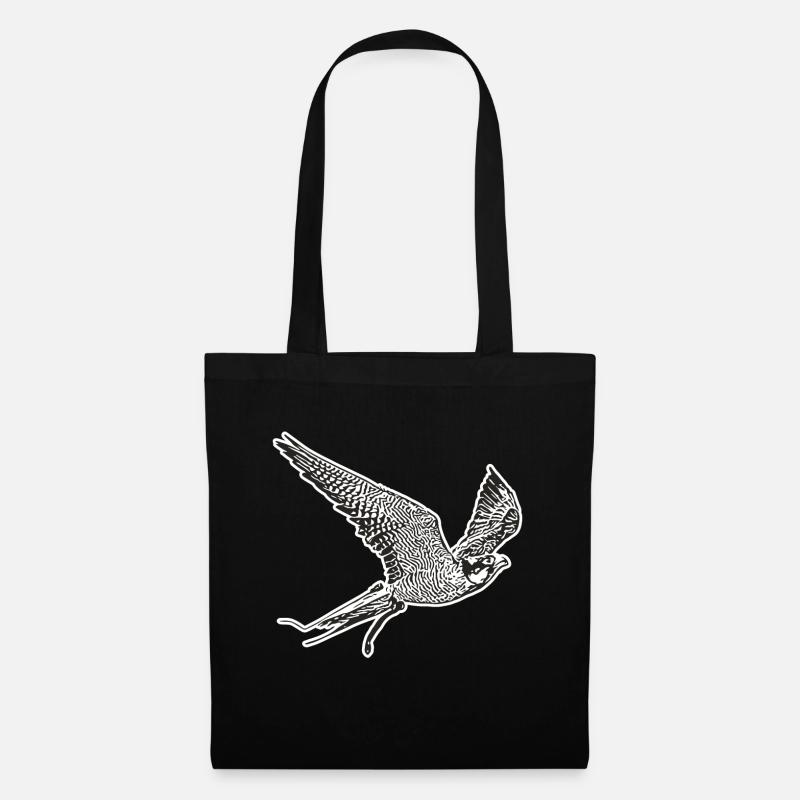 Falke im Flug - Stoffbeutel - Schwarz