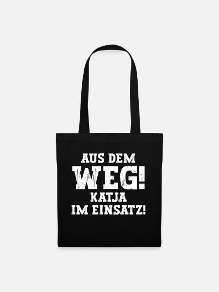 Katja Lustiger Spruch Vorname Name Katja - Stoffbeutel - Schwarz