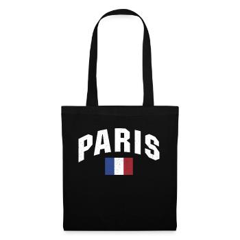 Französisch Paris Frankreich Franzose - Stoffbeutel - Schwarz - Vorne