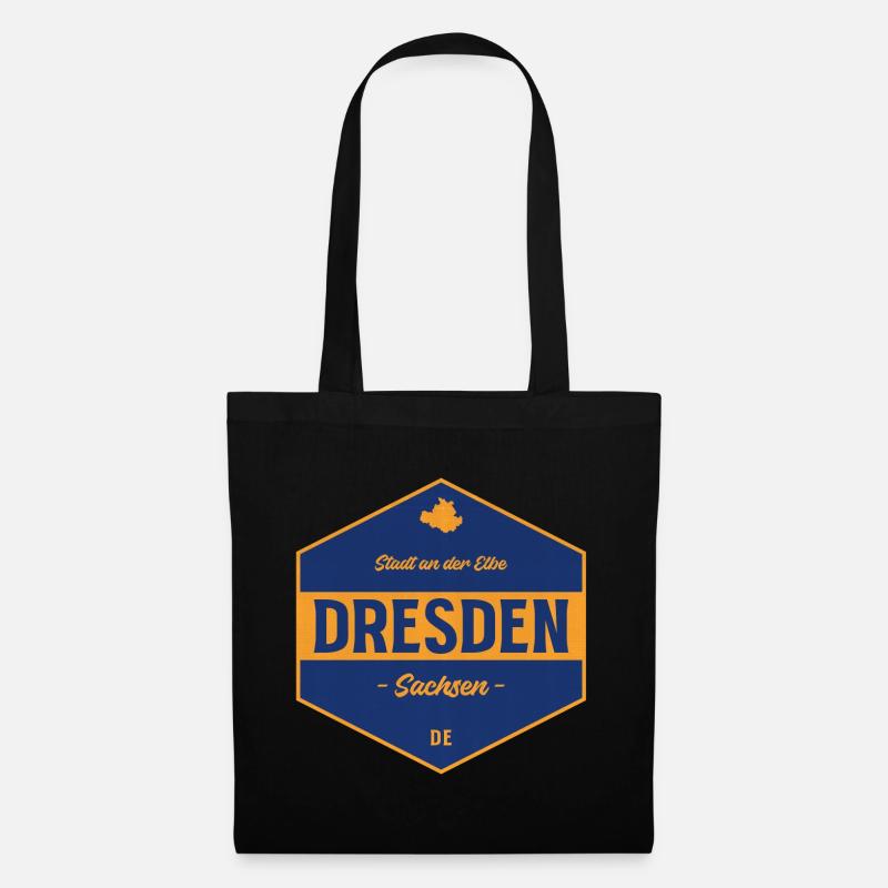 Dresden Signet Blau-Gold - Stoffbeutel - Schwarz