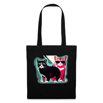 chats cool - Sac en tissu - noir - Devant