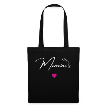 bientôt marraine - Sac en tissu - noir - Devant
