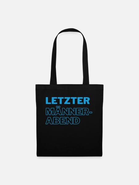 letzter Männerabend blau - Stoffbeutel - Schwarz