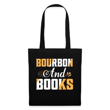 Bourbon And Books Drinking Whiskey - Stoffbeutel - Schwarz - Vorne