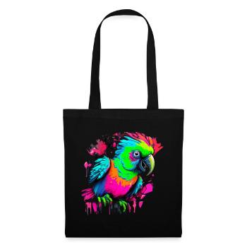 Perroquet dans le style graffiti - Sac en tissu - noir - Devant