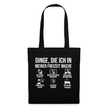 Dinge die ich in meiner Freizeit mache mit Degus - Stoffbeutel - Schwarz - Vorne
