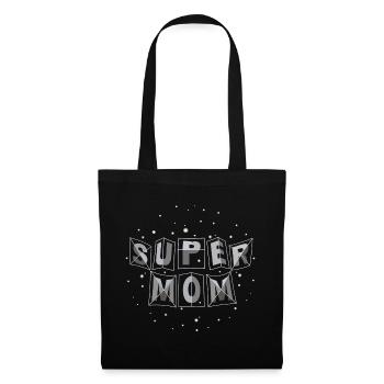 "super-mom" space-metal - Stoffbeutel - Schwarz - Vorne