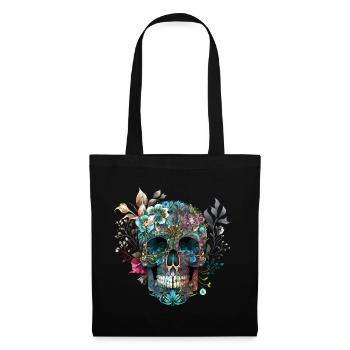 Mexican skull, flowers, skull, skull - Tote Bag - black - Front