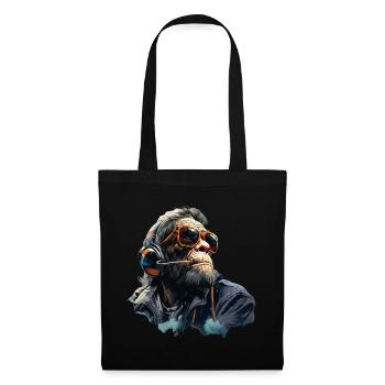 Gamer Chimp mit Headset - Stoffbeutel - Schwarz - Vorne