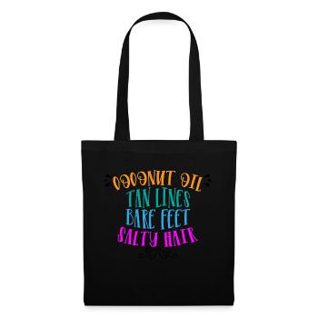 Coconut Oil Tan Lines Bare Feet Salty Hair - Stoffbeutel - Schwarz - Vorne