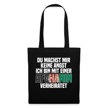 Du machst mir Keine Angst ich bin mit einer Afghan - Stoffbeutel - Schwarz - Vorne