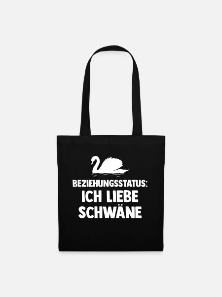 Schwan - Stoffbeutel - Schwarz