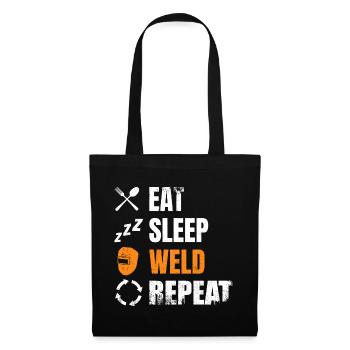 Manger, dormir, souder, répéter - Sac en tissu - noir - Devant