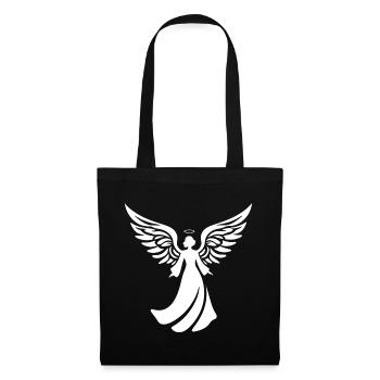 engel silhouette weihnachten heiligenschein - Stoffbeutel - Schwarz - Vorne