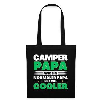 Camper Papa wie ein normaler nur viel cooler - Stoffbeutel - Schwarz - Vorne