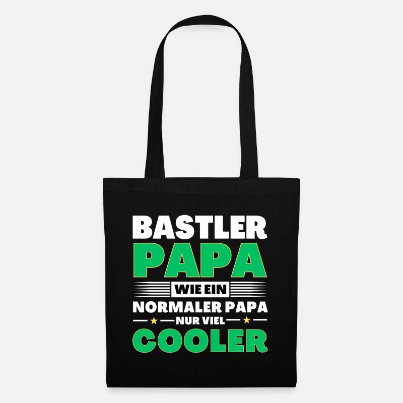 Bastler Papa wie ein normaler nur viel cooler - Stoffbeutel - Schwarz