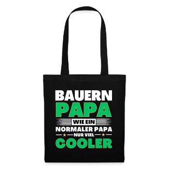 Bauern Papa wie ein normaler nur viel cooler - Stoffbeutel - Schwarz - Vorne