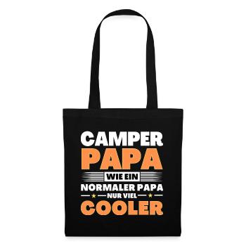 Camper Papa wie ein normaler nur viel cooler - Stoffbeutel - Schwarz - Vorne