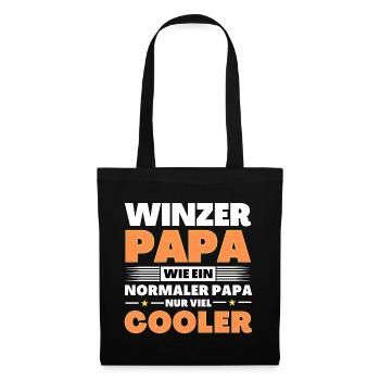 Winzer Papa wie ein normaler nur viel cooler - Stoffbeutel - Schwarz - Vorne