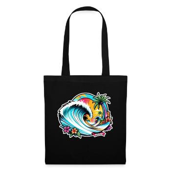 surf plage palmier soleil vacances - Sac en tissu - noir - Devant