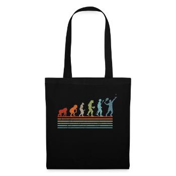 Retro-Vintage-Tennis-Evolution - Stoffbeutel - Schwarz - Vorne