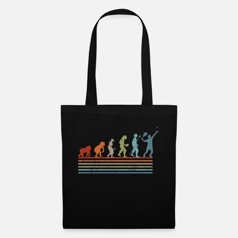 Retro-Vintage-Tennis-Evolution - Stoffbeutel - Schwarz
