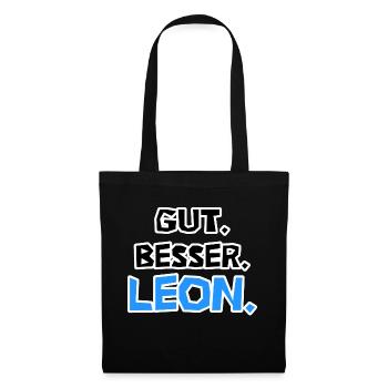 Gut. Besser. Leon. - Stoffbeutel - Schwarz - Vorne