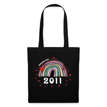 Awesome 2011 - 12. Geburtstag mit süßem Jahrgang - Stoffbeutel - Schwarz - Vorne