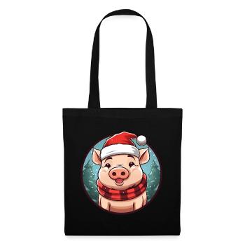 Pig Christmas - Tote Bag - black - Front