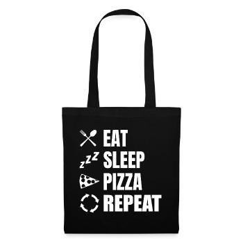 Manger Dormir Pizza Répéter - Sac en tissu - noir - Devant