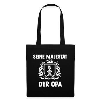Seine Majestät der Opa - Stoffbeutel - Schwarz - Vorne